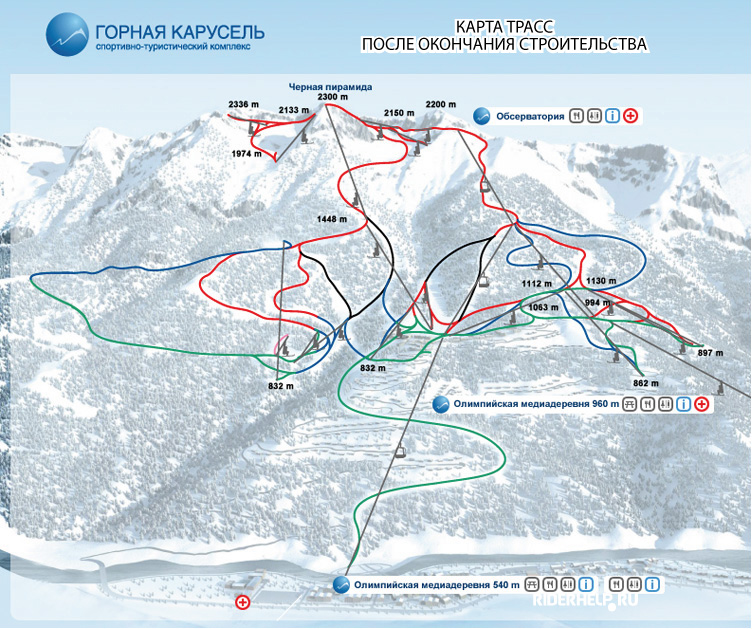 Домбай карта подъемников