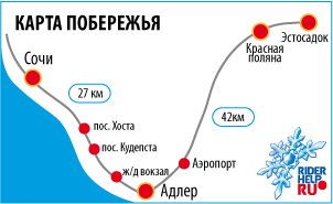 Карта сочи эсто садок красная поляна